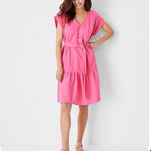 Ann Taylor Pink Cotton Dress; size L; NWT